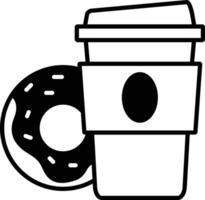 café bebidas sólido glifo vector ilustración