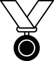 medal solid glyph vector illustration