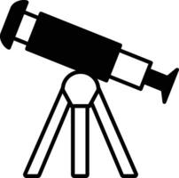 telescope solid glyph vector illustration