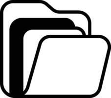 Open Folder file solid glyph vector illustration