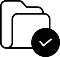 select folder solid glyph vector illustration