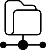 folder networking solid glyph vector illustration