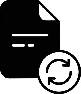 Refresh Document solid glyph vector illustration