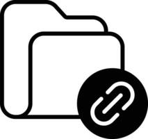 Linked Folder solid glyph vector illustration