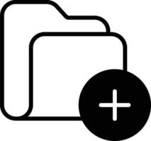 Add Folder solid glyph vector illustration