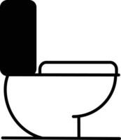 Commode toilet solid glyph vector illustration