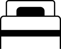Single Bed solid glyph vector illustration