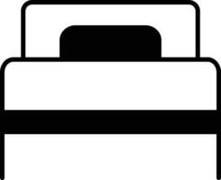 Single Bed solid glyph vector illustration