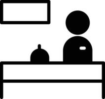 Front Desk solid glyph vector illustration