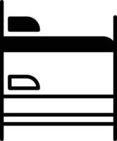 Bunk Bed solid glyph vector illustration