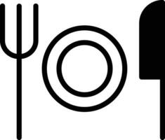 plate and fork solid glyph vector illustration