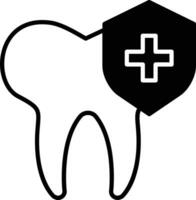 Dental insurance solid glyph vector illustration