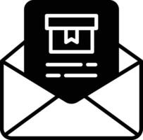 Email courier bill solid glyph vector illustration