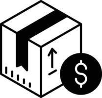 Dollar package boxsolid glyph vector illustration