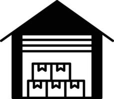 Warehouse solid glyph vector illustration