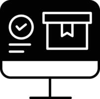 paquete solicitud sólido glifo vector ilustración