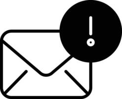 Spam Mail solid glyph vector illustration