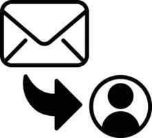 Mail received solid glyph vector illustration