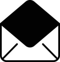 Open mail solid glyph vector illustration