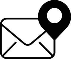 Mail Location solid glyph vector illustration