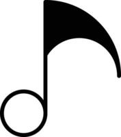 music note solid glyph vector illustration