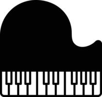 Piano solid glyph vector illustration