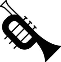 French horn solid glyph vector illustration