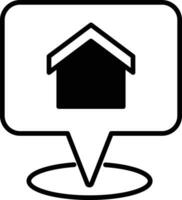 home location solid glyph vector illustration