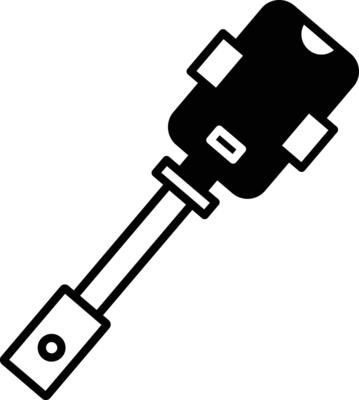 Selfie stick solid glyph vector illustration