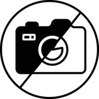 No Photography solid glyph vector illustration
