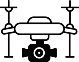 Drone camera solid glyph vector illustration