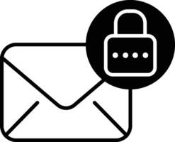 email security solid glyph vector illustration