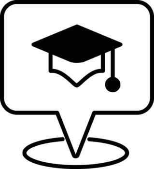 educación puntero sólido glifo vector ilustración