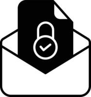 security mail email solid glyph vector illustration