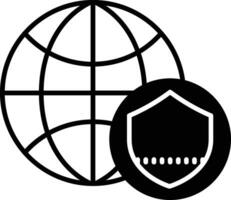 web security solid glyph vector illustration