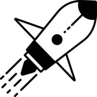 Rocket solid glyph vector illustration