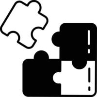 Jigsaw solid glyph vector illustration