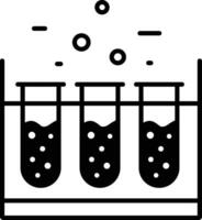 test tube solid glyph vector illustration