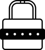 security lock solid glyph vector illustration