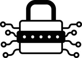 Protection password lock solid glyph vector illustration