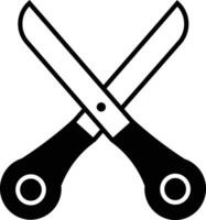 scissors solid glyph vector illustration