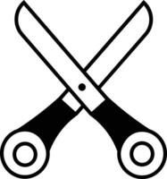 Scissors solid glyph vector illustration