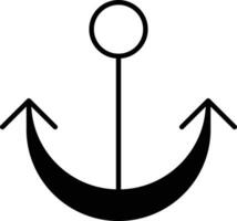 anchor solid glyph vector illustration