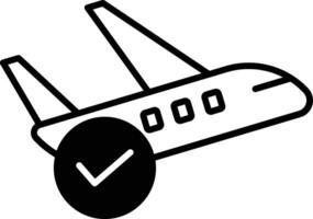 airplane solid glyph vector illustration