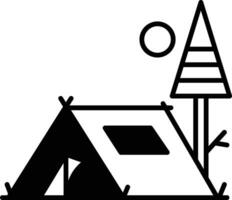 tent solid glyph vector illustration