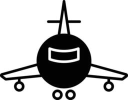 airplane solid glyph vector illustration