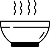 soup bowl solid glyph vector illustration