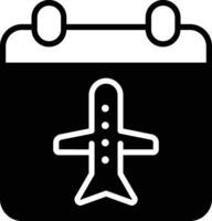 flight calendar solid glyph vector illustration