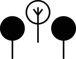 tree solid glyph vector illustration