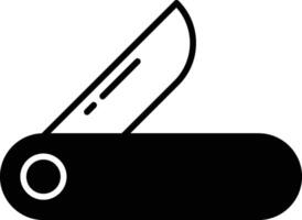 folding knife solid glyph vector illustration